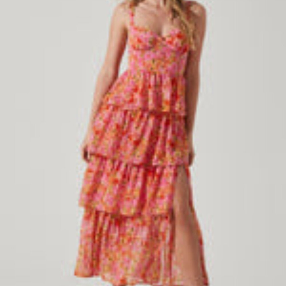 ASTR  Midsummer Floral Tiered Maxi - Size Small- NWT